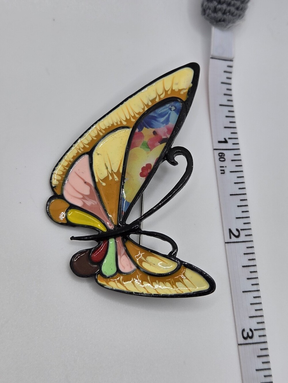 Colorful Butterfly Brooch Floral Asymmetric Statement Pin New Summer Mulicolored - Picture 2 of 4